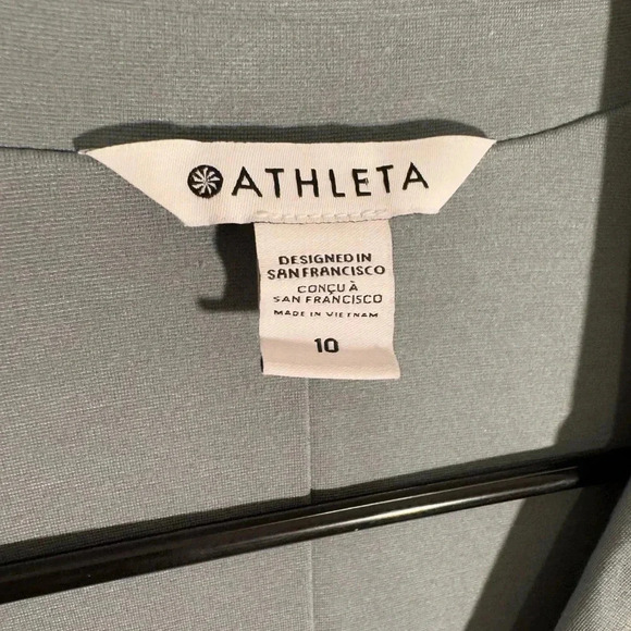 Athleta Eastbound Ponte Stretch Knit Open Front Blazer Jacket Sage Green Size 10 - Picture 5 of 10